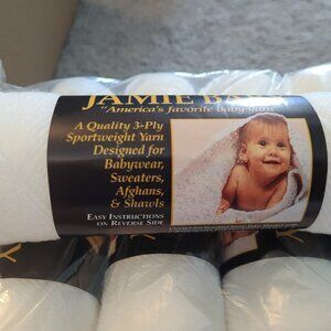 17 skeins of Lion Brand Jamie Baby White Yarn